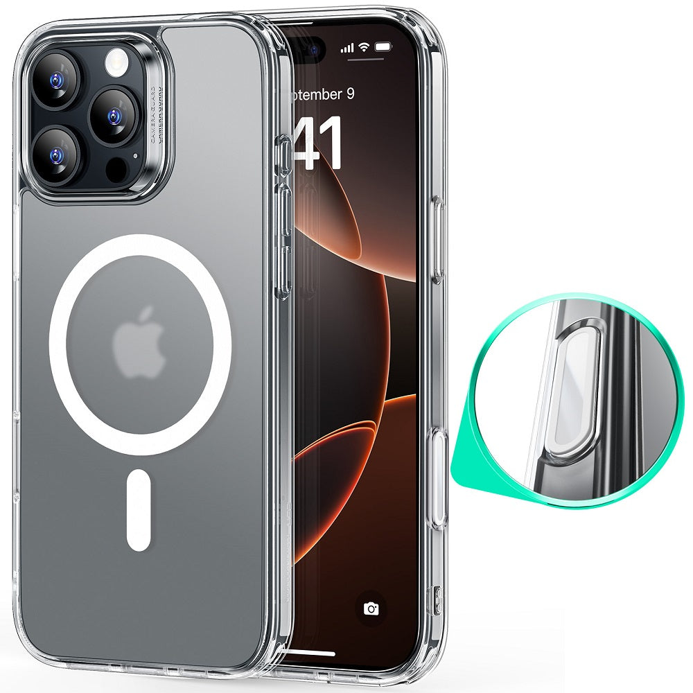 iPhone 16 Pro Max HaloLock Classic Hybrid Case (Camera Control) - Frosted Clear ESR