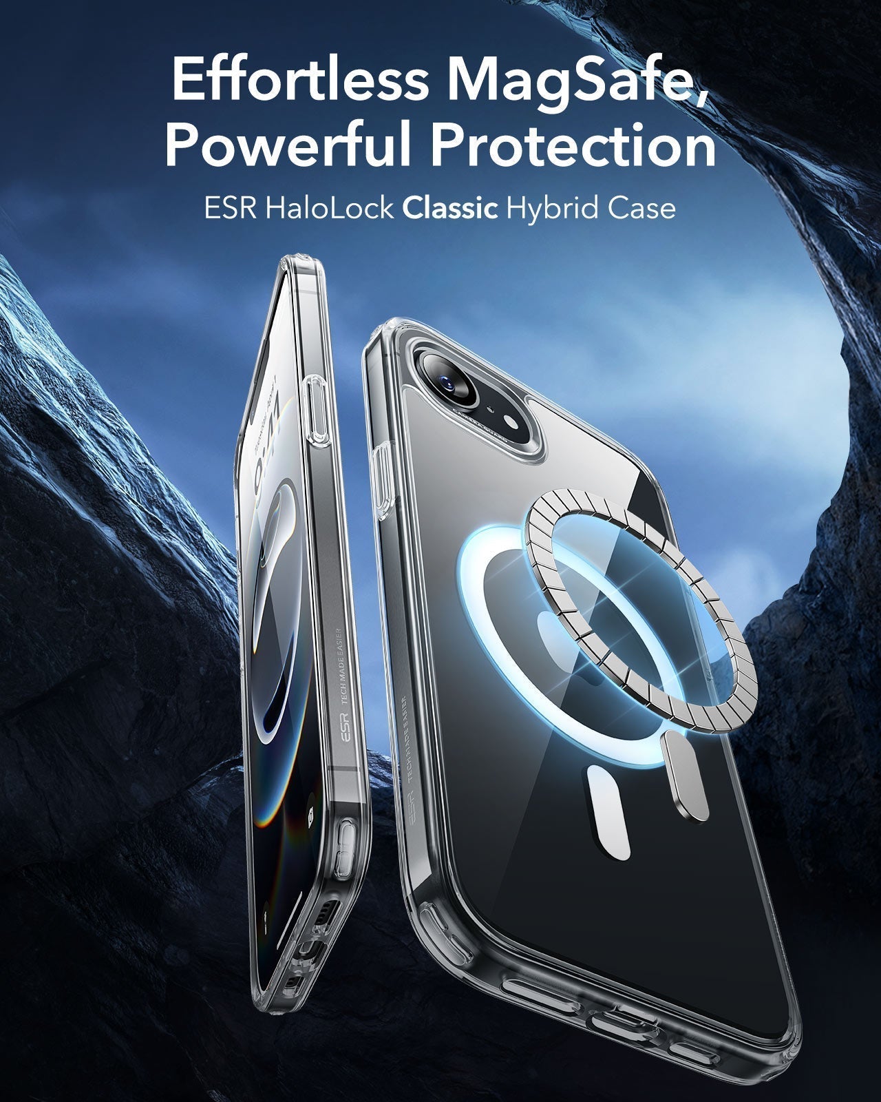 iPhone 16e HaloLock Classic Hybrid Case Privacy Protection Bundle - Frosted Black ESR