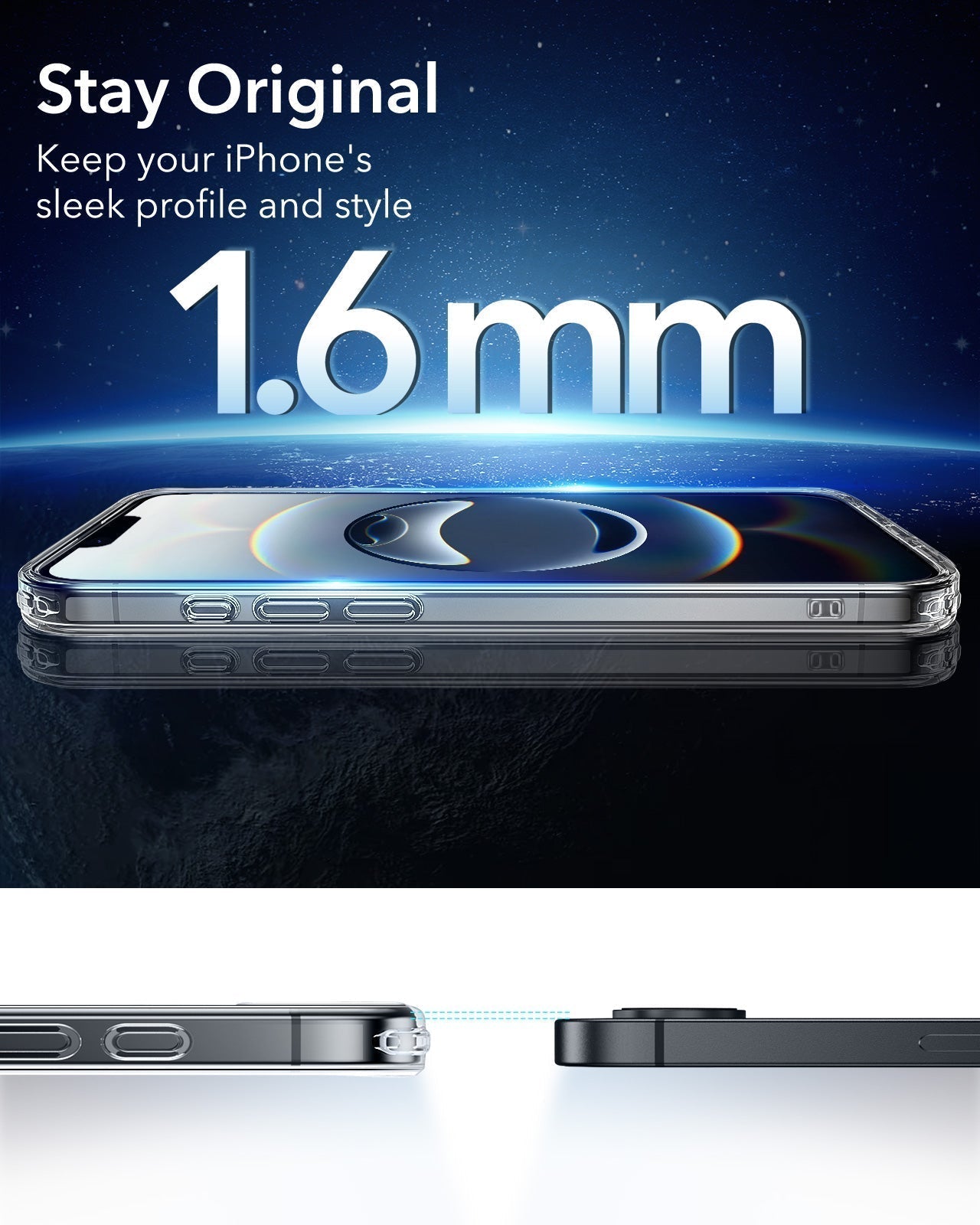 iPhone 16e HaloLock Classic Hybrid Case Privacy Protection Bundle - Frosted Black ESR
