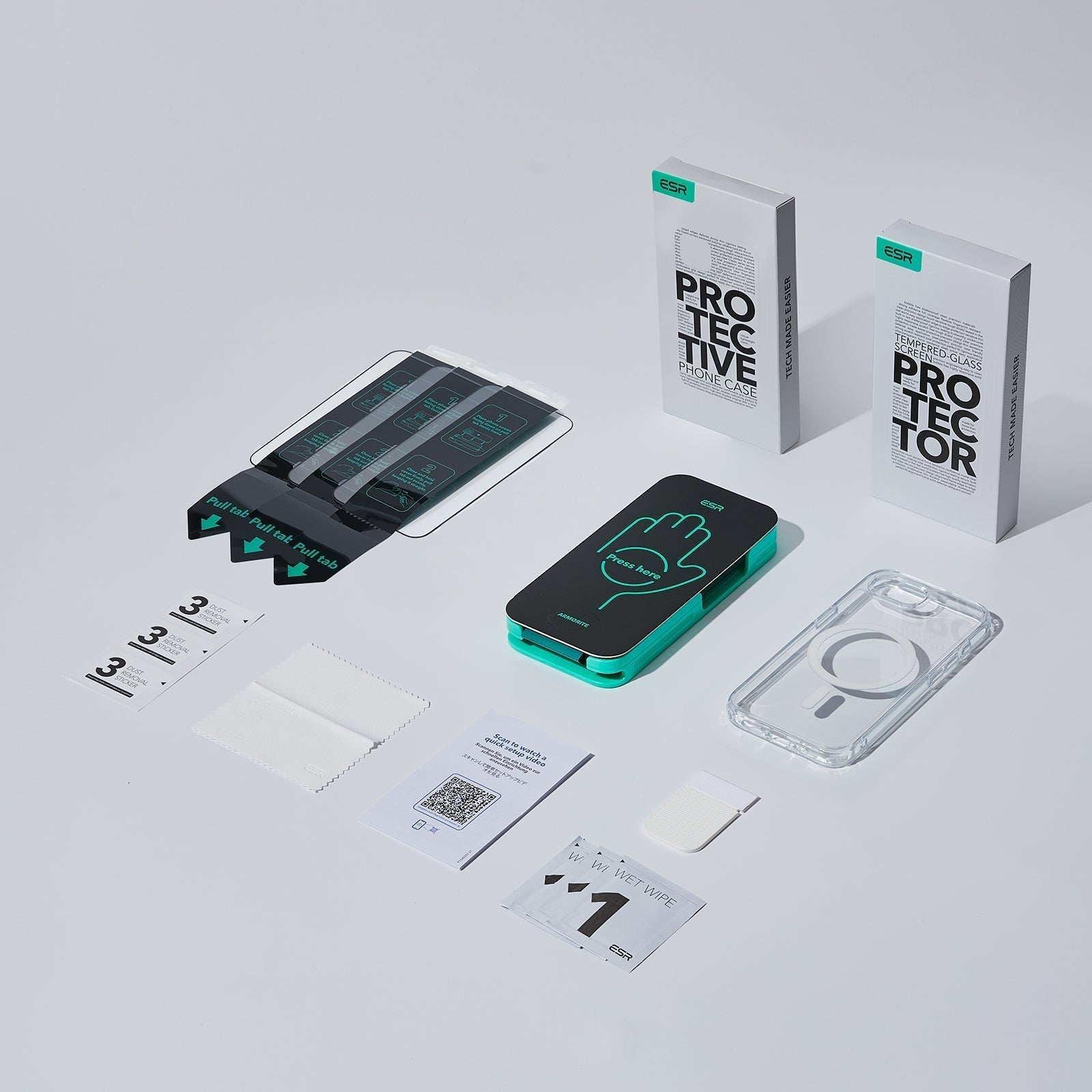 iPhone 16e HaloLock Classic Hybrid Case Protection Bundle - Frosted Black ESR