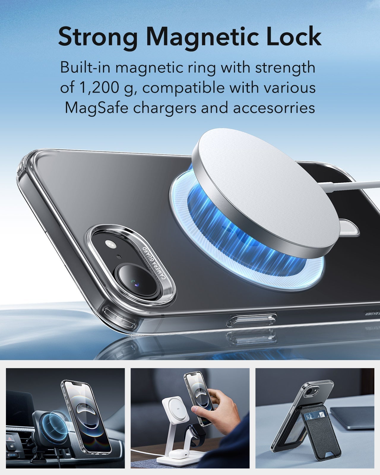 iPhone 16e HaloLock Zero Clear Case - Frosted Black ESR