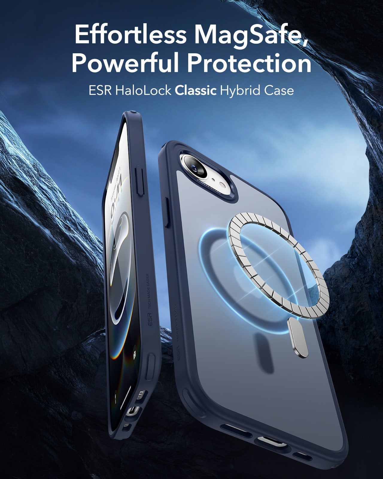 iPhone 16e HaloLock Classic Hybrid Case - Frosted Blue ESR