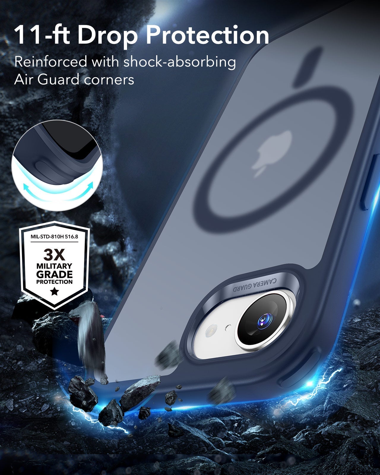 iPhone 16e HaloLock Classic Hybrid Case - Frosted Blue ESR