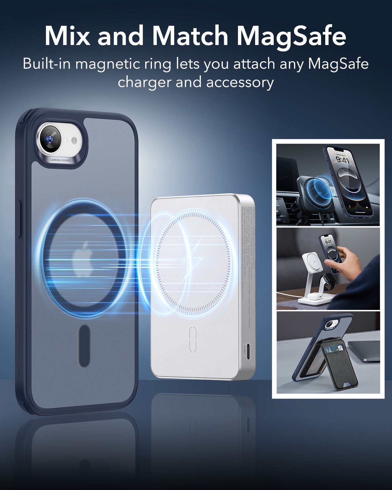 iPhone 16e HaloLock Classic Hybrid Case - Frosted Blue ESR